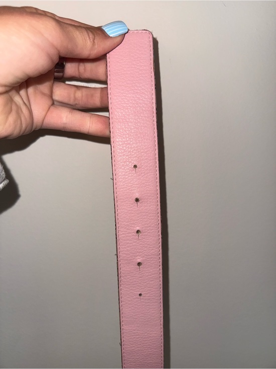 Dior Brown Monogram Logo Canvas Belt with Pink Trim and Silver Buckle main image 8
